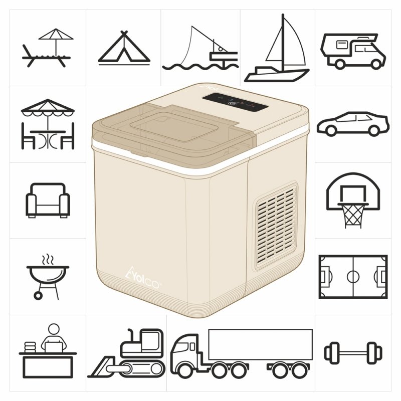 Kostkarka do lodu 12V Yolco ICM1 Cream