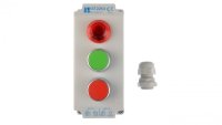 Kaseta sterownicza 3-otworowa z przyciskami zielony/czerwony + lampka sygnalizacyjna IP65 ST22K305-1