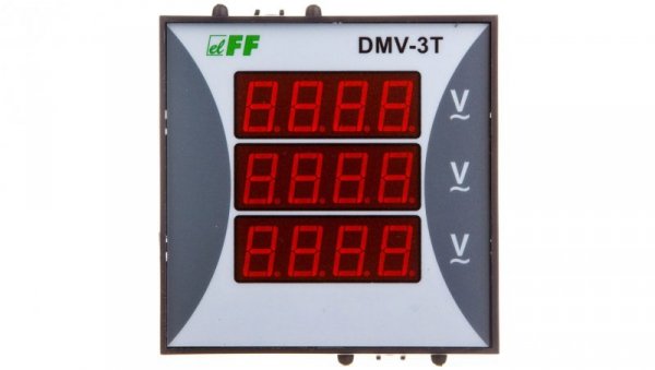 Woltomierz 3-fazowy cyfrowy modułowy 100-300V AC dokładność 0,5 TrueRMS DMV-3T