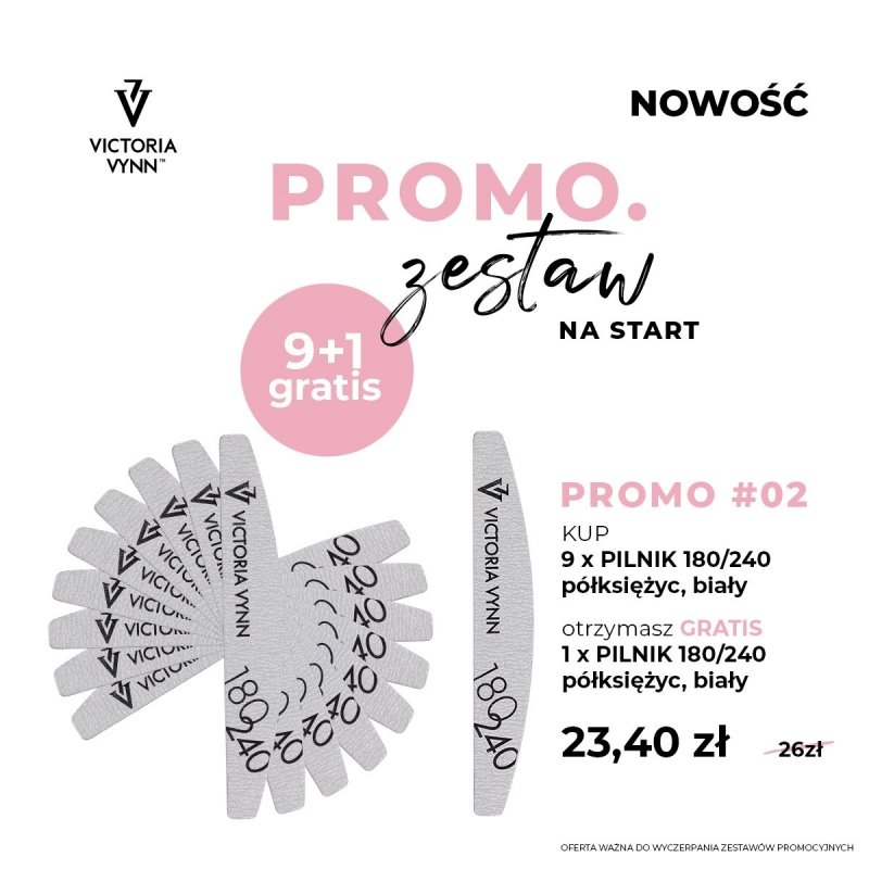  Pilnik 180/240 półksiężyc, biały, 10szt
