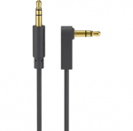 Kabel audio AUX, 3,5 mm stereo 3-pinowy, cienki, CU, kątowy 0,5m 67782