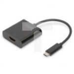 Adapter graficzny HDMI 4K 30Hz UHD na USB 3.1-C z audio czarny dł. 15cm DA-70852