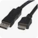 Kabel DisplayPort 1m Męskie DisplayPort to Męski przewód HDMI Czarny