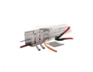 Koryto kablowe Szary PVC Otwarty Koryto panelowe z otworami 40 mm 80mm 2m RS PRO