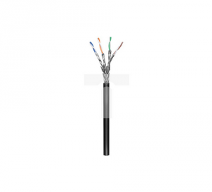 CAT 7 Kabel sieciowy zewnętrzny, miedź, S/FTP (PiMF), czarny 100m 52768