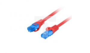 Kabel krosowy patchcord S/FTP kat.6A LSZH CCA czerwony 3m