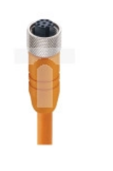 Kabel konfekcjonowany jednostronnie złącze M12 żeńskie proste 8-pinowe kodowanie A ekranowany pomarańczowy PVC RKTS 8-184/20 M