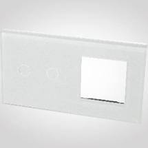 TouchMe Duży panel szklany, 1 x łącznik podwójny, 1 x ramka, biały TM702728W