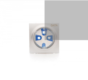 Simon 54 Premium Pokrywa + klucz do gniazda DATA srebrny mat DGD1P/43