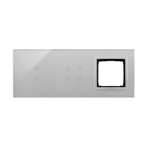 Simon Touch ramki Panel dotykowy S54 Touch, 3 moduły, 2 pola dotykowe pionowe + 4 pola dotykowe + 1 otwór na osprzęt S54, srebrn