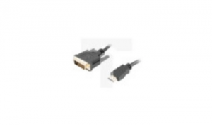Kabel adapter HDMI - DVI-D(24+1) 1,8m czarny DUAL LINK 4K 30Hz /pozłacane styki/ LANBERG