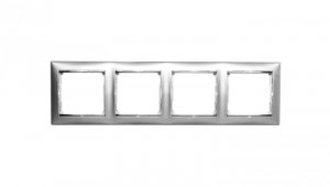 VALENA Ramka poczwórna pozioma aluminium/srebro 770354