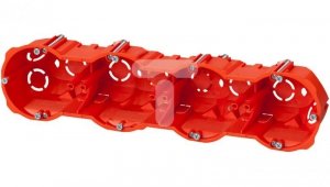 Puszka p/t regips 4x60mm głęboka z wkrętami czerwona PK-4x60 0288-00