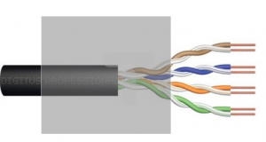 Kabel teleinformatyczny U/UTP kat.5e PE zewnętrzny suchy czarny Fca DK-1511-V-1-OD /100m/