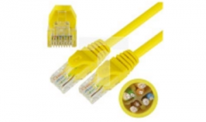 Patchcord UTP kat.6 kabel sieciowy LAN 2x RJ45 żółty 3m NEKU