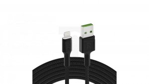 Kabel Przewód Green Cell GC Ray USB - Lightning 120cm z białym podświetleniem LED, szybkie ładowanie Apple 2,4A