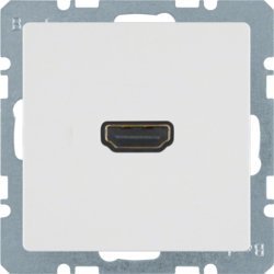 Berker Q.1/Q.3 Gniazdo pojedyncze HDMI (A) z przyłączem 90stopni śnieżnobiały aksamit 3315436089