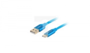 Przewód połączeniowy USB 2.0 HighSpeed USB-C - USB-A 0,5m niebieski PREMIUM QC 3.0