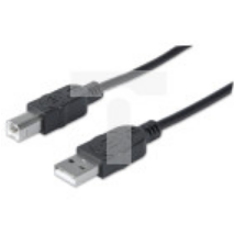 Kabel USB A-B M/M 1,0m USB2.0 Hi-Speed czarny, MHT 353588