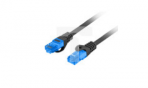 Kabel krosowy patchcord S/FTP kat.6A LSZH CCA czarny 1m