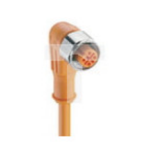 Kabel konfekcjonowany jednostronnie złącze M12 4-pinowe kątowe żeńskie PVC pomarańczowy PRKWT 4-07/10 M