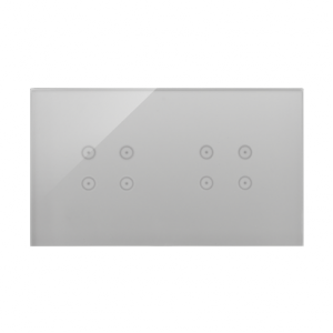 Simon Touch ramki Panel dotykowy S54 Touch, 2 moduły, 4 pola dotykowe, + 4 pola dotykowe, srebrna mgła DSTR244/71