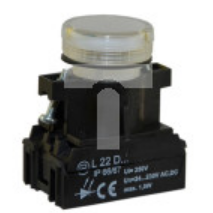 Lampka sygnalizacyjna 22mm biała L22D 24-230V AC/DC W0-LDU1-L22D B