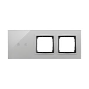 Simon Touch ramki Panel dotykowy S54 Touch, 3 moduły, 2 pola dotykowe poziome + 2 otwory na osprzęty S54, srebrna mgła DSTR3200/