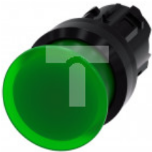 Przycisk grzybkowy podświetlany 22mm okrągły tworzywo zielony 30mm z samopowrotem 3SU1001-1AD40-0AA0