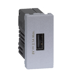 Simon Connect USB ładowarka K45 (45x22,5) gniazdo typ A 5V/2,1A aluminium K126D/8