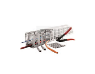 Koryto kablowe Szary PVC Otwarty Koryto panelowe z otworami 40 mm 80mm 2m RS PRO