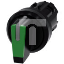 Przełącznik z możliwością podśw 22mm okrągły tworzywo czarny/zielony kr pióro 3 poz 3SU1002-2BP40-0AA0