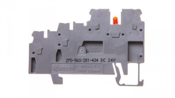 Złączka 3-przewodowa do czujników z LED szara 270-560/281-434