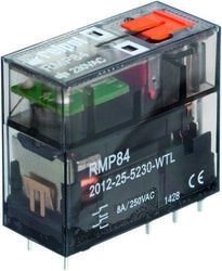 Przekaźnik miniaturowy 2P 8A 24V AC do obwodów drukowanych, raster 5mm, wys. 25,5mm RMP84-2012-25-5024-WTL 2615189