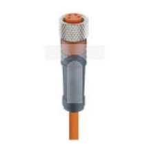 Kabel konfekcjonowany jednostronnie M8 4-pinowy żeńskie proste złącze z samoblokującym gwintem pomarańczowy PVC RKMV 4-07/10 M