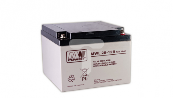 Akumulator AGM  12V 28Ah (166x125x175mm) MWL 28-12B
