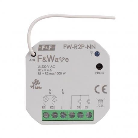 Dopuszkowy przekaźnik dwukanałowy braz przewodu N FiWave FW-R2P-NN