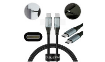AUDA CableTime Kabel USB 2.0 typ-C (wtyk / wtyk) Quick Charge 4.0 Power Delivery 2.0 (3A 60W) czarny-nikiel /2m/