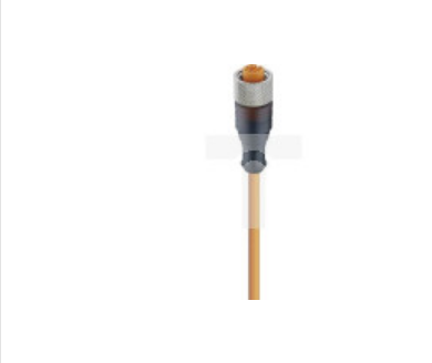Kabel konfekcjonowany jednostronnie M12 4-pinowy złącze żeńskie proste z gwintem samoblokującym PVC pomarańczowy RKT 4-07/5 M
