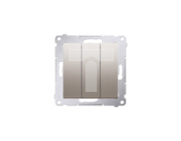 Simon 54 Premium Przycisk potrójny (moduł) 10AX, 250V~, szybkozłącza złoty mat DP31.01/44