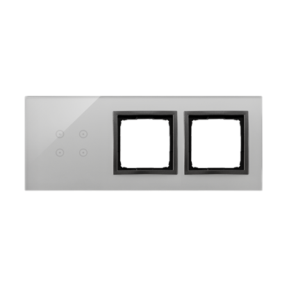 Simon Touch ramki Panel dotykowy S54 Touch, 3 moduły, 4 pola dotykowe + 2 otwory na osprzęty S54, burzowa chmura DSTR3400/72