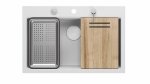 Quadron MARC 110 WORKSTATION GraniteQ zlewozmywak 1-komorowy 760*500*235 mm snow white + syfon push to open + dozownik stal szcz.+ wkładka ociekowa+ Qmata +deska/ elementy stalowe HQM7650U1BS