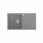 QUADRON EVAN 111 GraniteQ zlewozmywak z syfonem Push 2 Open 1-komorowy z/o (860x500x210) silver stone / elementy stalowe HCQE8650U5BSP2O