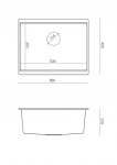 Quadron LOGAN 100 GraniteQ zlewozmywak pure carbon 56x45x21,5 cm 1-komorowy podwieszany z syfonem manualnym złoty HQJ6045U7PVDG1U