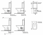Kerasan Waldorf Miska WC kompakt 68x40cm, czarny połysk 411704