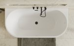 Besco Vica New B&W wanna wolnostojąca czarno/biała 150 + klik-klak chrom z przelewem slim WAS15VNB