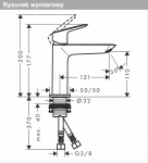 Hansgrohe Logis Jednouchwytowa bateria umywalkowa 110 Fine z kompletem odpływowym Push-Open chrom 71252000