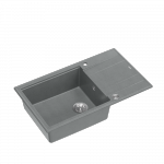 QUADRON EVAN 136 XL GraniteQ zlewozmywak z syfonem Push To Open 1-komorowy z/o (860x500x210; kom. 420x490) silver stone / elementy stalowe HCQE58650U5BSP2O
