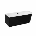 Besco Avita A-line B&W wanna wolnostojąca czarno/biała 170 P + syfon czarny z napełnieniem przez przelew WAA17ABPCN