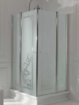 Kerasan Kabina kwadratowa szkło dekoracyjne piaskowane profile brązowe 100x100 Retro 9148P3